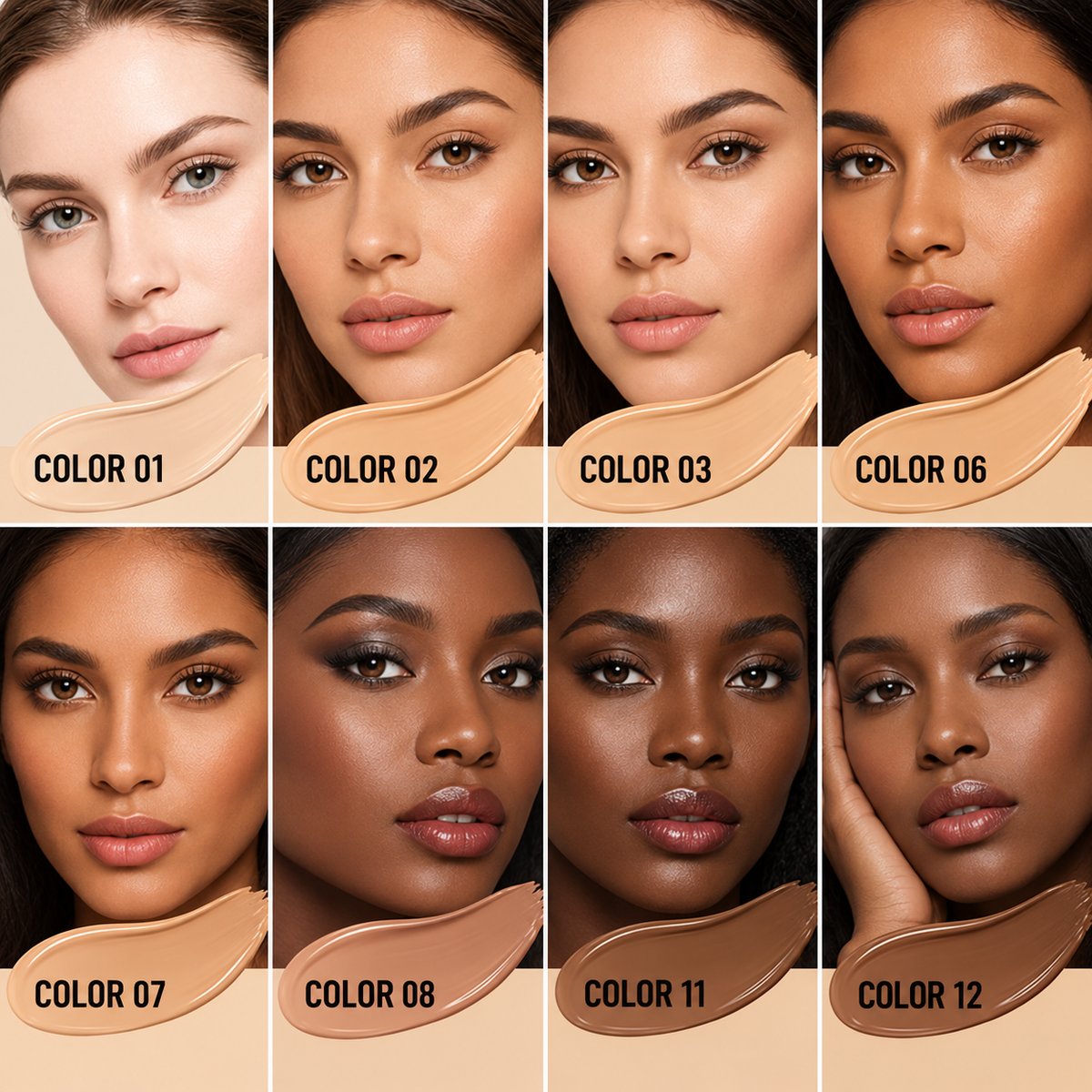 PECOLOVERS Second-Skin Matte Foundation – Full Coverage, 30 mL