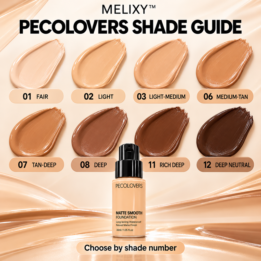 PECOLOVERS Second-Skin Matte Foundation – Full Coverage, 30 mL