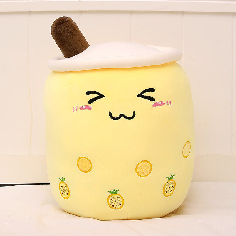 Melixy Boba Buddy Plush – Strawberry Milk Cup