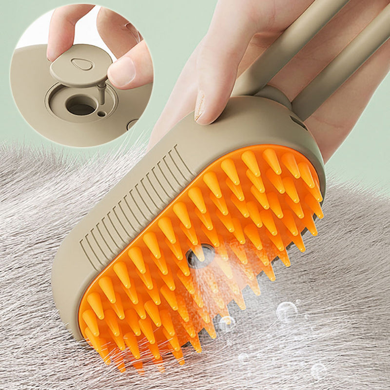 3-in-1 Steamy Pet Grooming Brush – Electric Spray Cat & Dog Comb for De-Shedding, Detangling & Massage