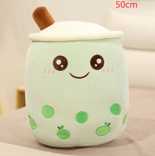 Melixy Boba Buddy Plush – Strawberry Milk Cup