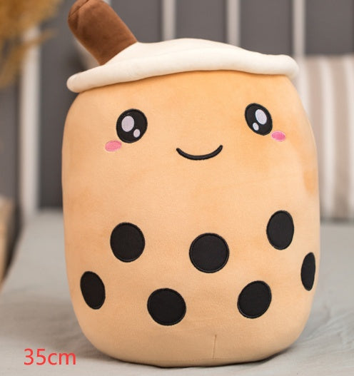 Melixy Boba Buddy Plush – Strawberry Milk Cup